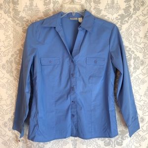 Chico’s Blue Button Down Blouse Top